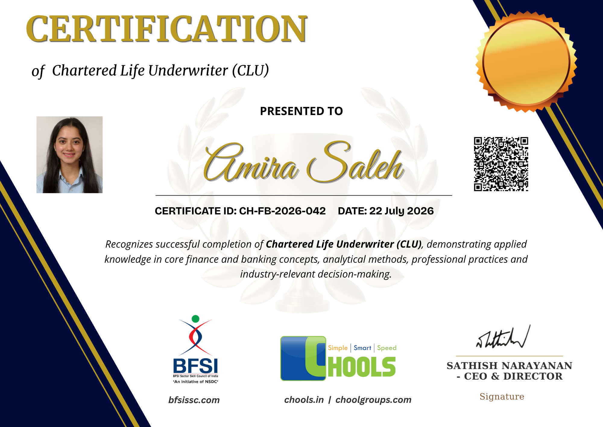 Chartered Life Underwriter (CLU) Certificate